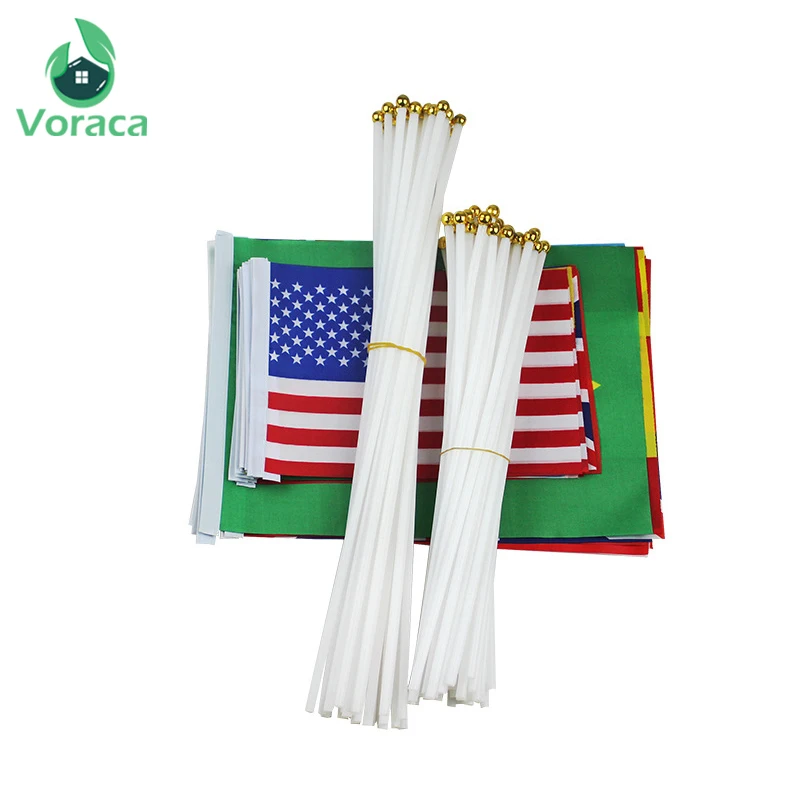 11pcs/Set National Flags Terylene Polyester German Spanish Mexican Brazilian Flag Nationalflag Patriotic Handheld Home Decor | Дом и сад