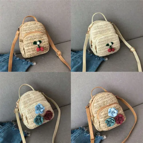 US летние женские рандомные пляжные сумки через плечо из ротанга|Сумки с ручками| |