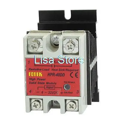 

Однофазное твердотельное реле HPR-40DD 40A 4-32V 5-110V DC w теплоотвод
