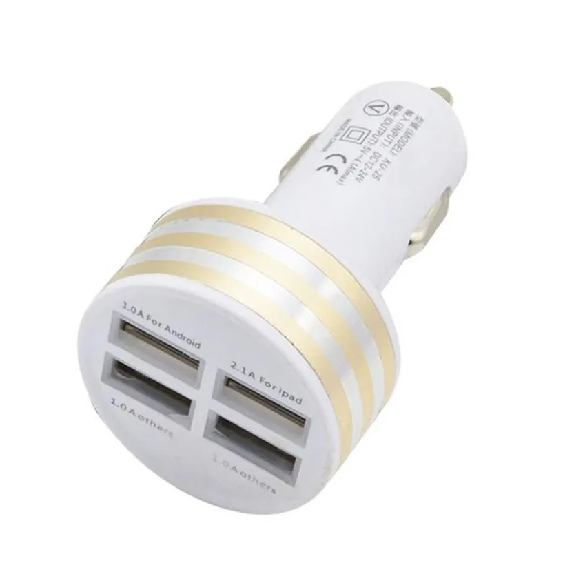 4.1A Автомобильный Универсальный 12 В 4 порта USB DC зарядное устройство адаптер + Micro