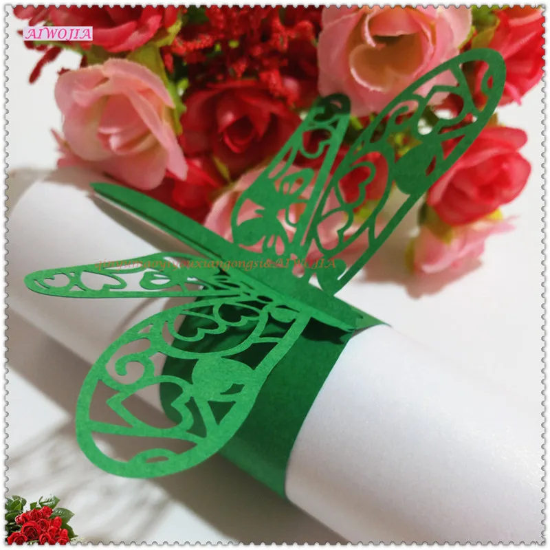 100 шт. креативные полые кольца для салфеток в виде стрекозы Пряжка отеля свадьбы