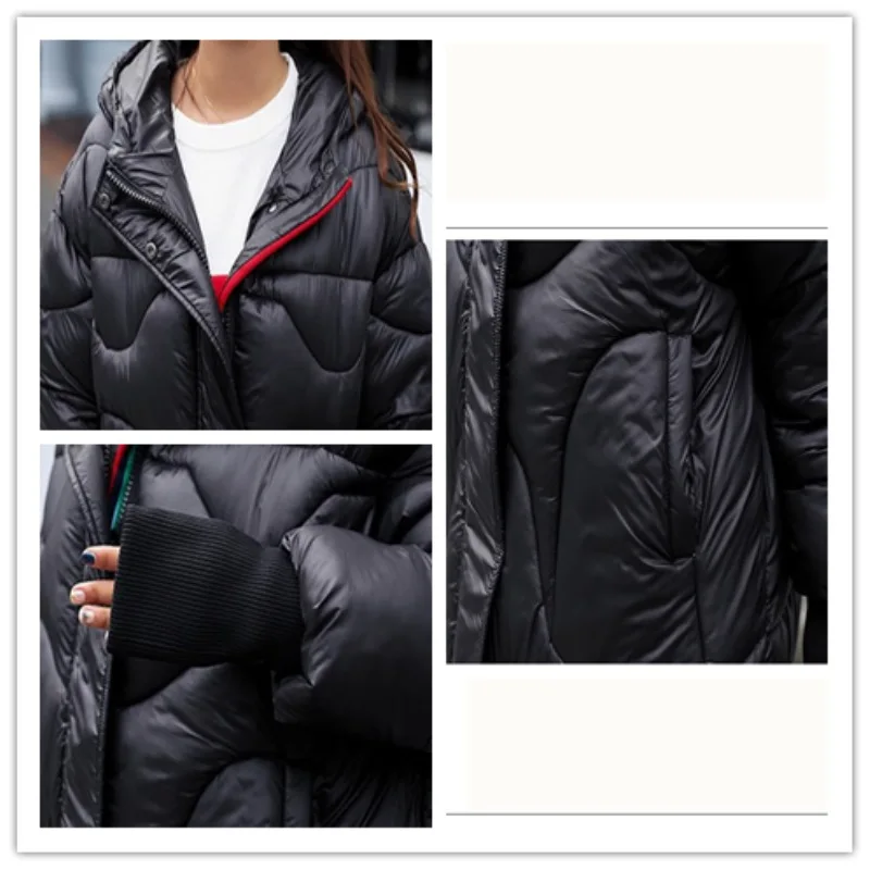 

Fashion Hooded Outerwear Loose Large Size Outerwear Women Long Coat Warmth Winter Jacket 2020 New Female Cotton Coat CW048
