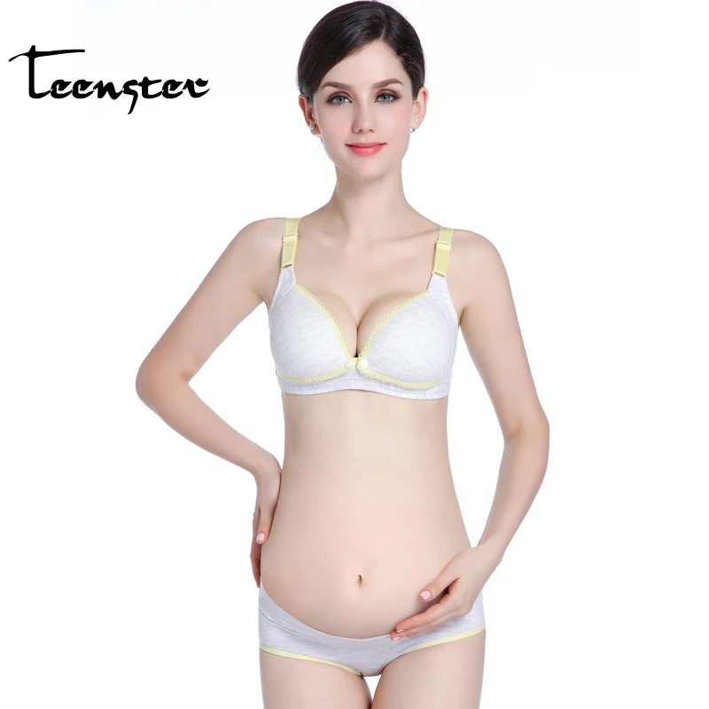 Breastfeeding Bra Nursing Bra&ampPanties Sets Maternity Wire Bras For Pregnancy Sleep Pregnant Women | Мать и ребенок