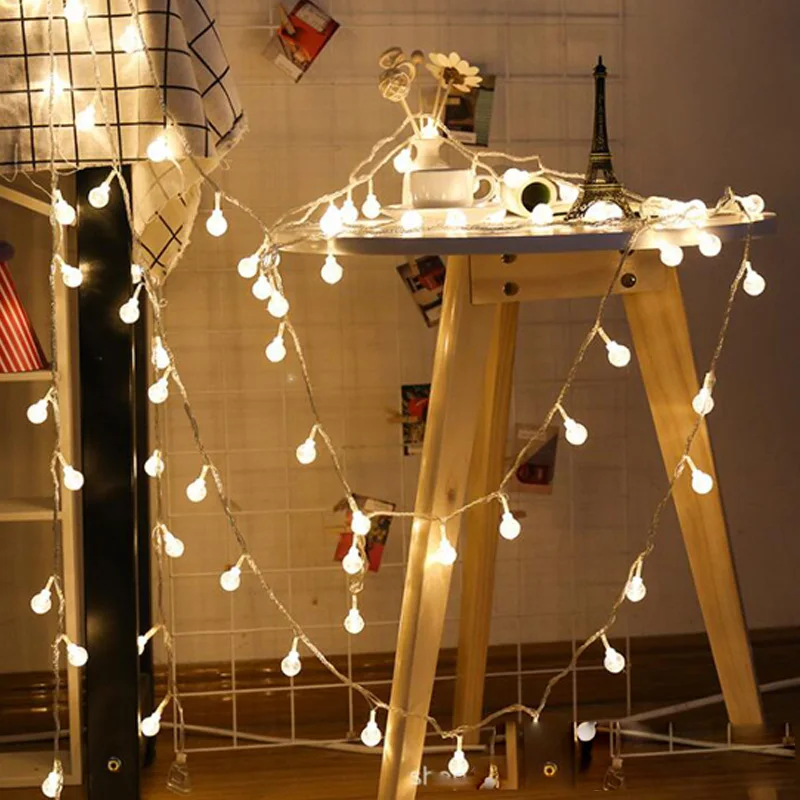 Led Christmas String Fairy lights Outdoor Garland Lamp Decorations for Home Party Garden Wedding Holiday lighting Bubble Light | Лампы и