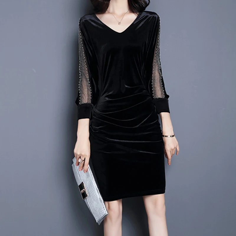 JAPPKBH длинное осенне зимнее платье женское элегантное винтажное размера плюс