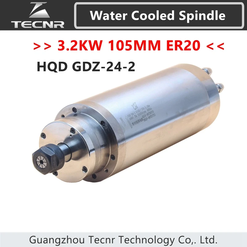 

HQD 3.2KW water cooled spindle motor 220V 380V diameter 105MM ER20 GDZ-24-2