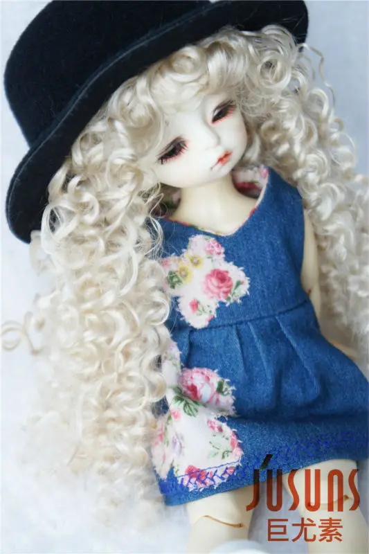 JD145 1/6 YOSD синтетические мохеровые кукольные парики BJD 6 7 дюймов длинные вьющиеся