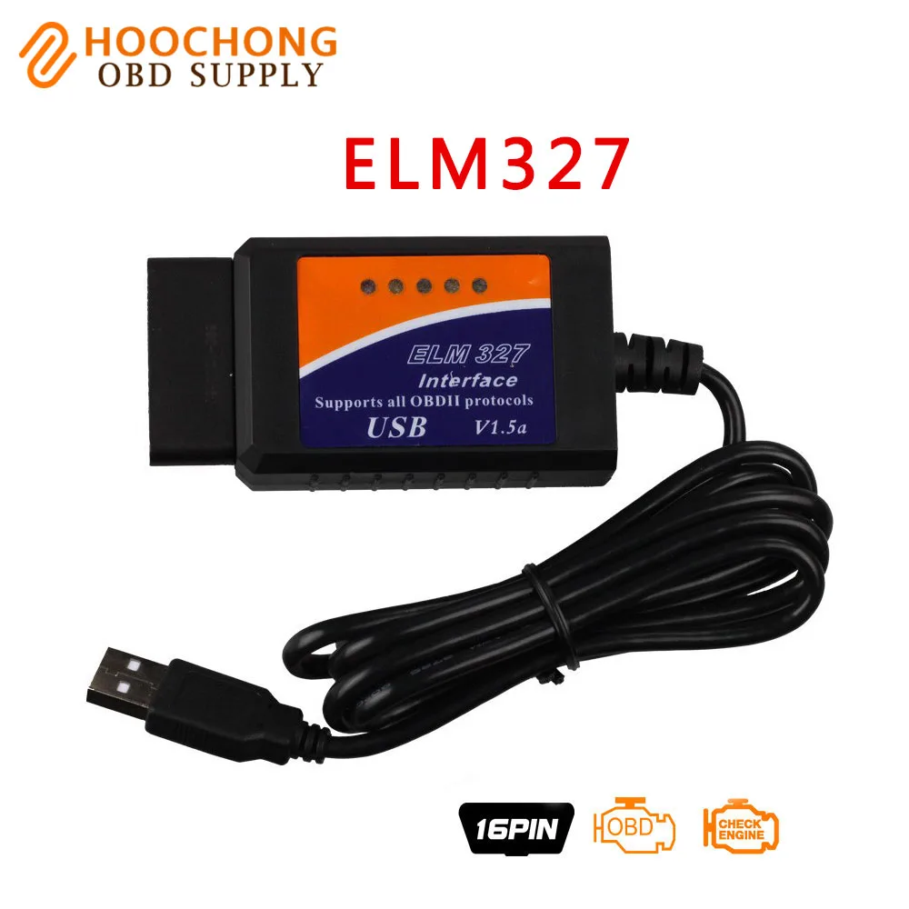 Версия OBD2/OBDII сканер ELM327 USB v1.5 Интерфейс ELM 327 работает на компьютере ноутбуке|scanner