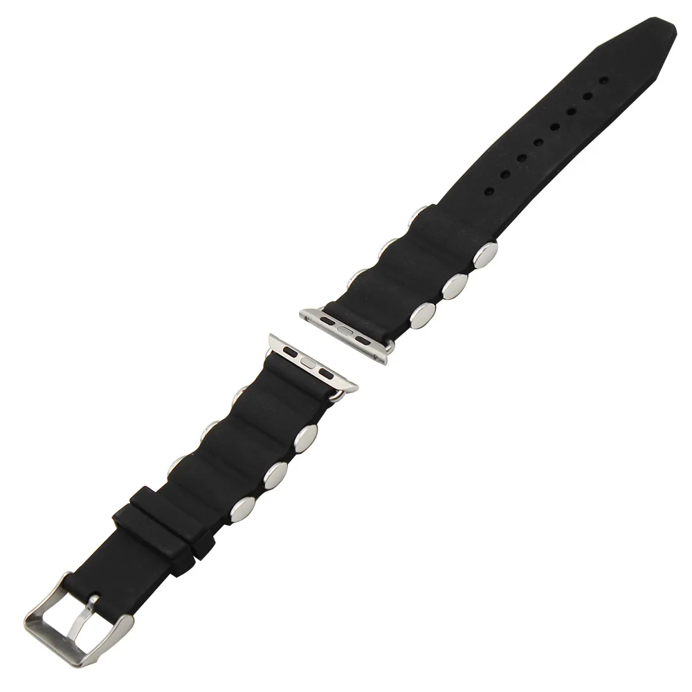 Силиконовый резиновый ремешок для часов iWatch Apple Watch 38 мм 42 сменный из нержавеющей