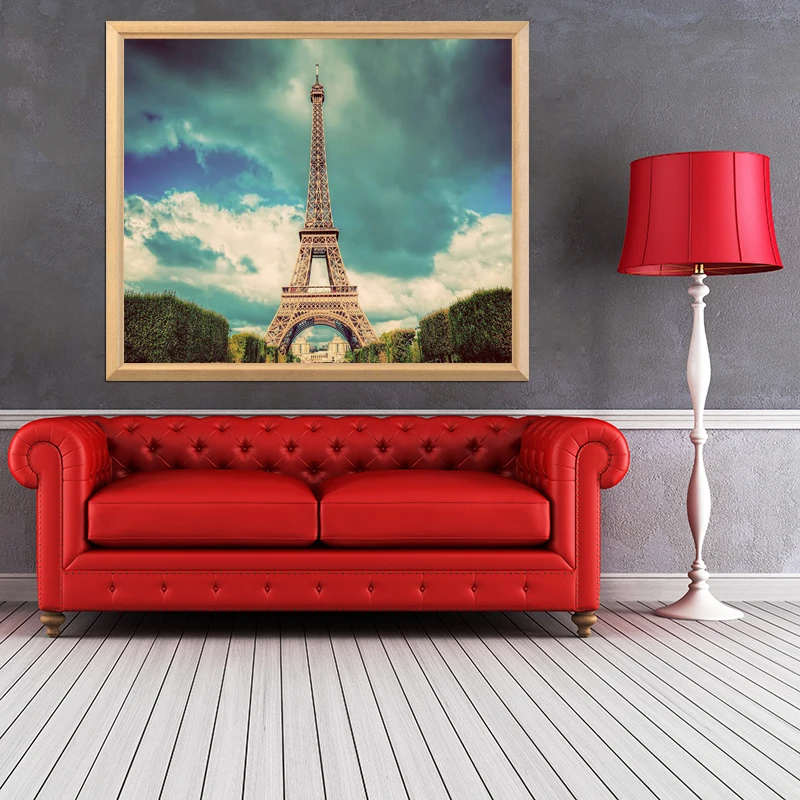 World Famous Scenic Spots &quotEiffel Tower under the cloud&quot 5D DIY Diamond Painting Square Embroidery Rhinestone Mosaic Pic | Дом и сад