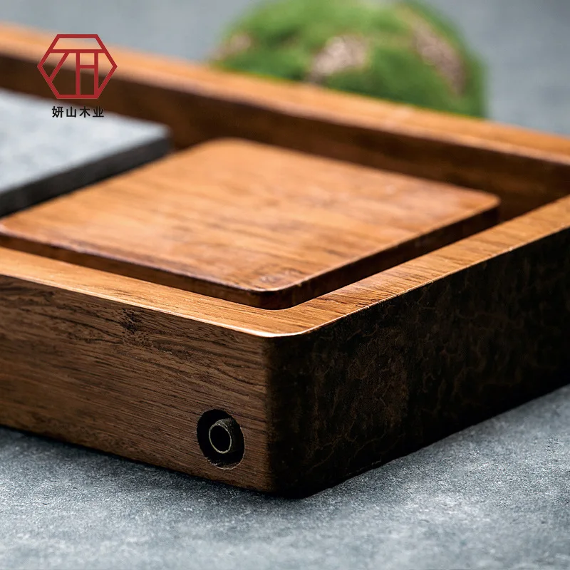 [Yan Mountain] natural bamboo in Wujin wood / stone tea tray revel new Chinese factory wholesale | Дом и сад