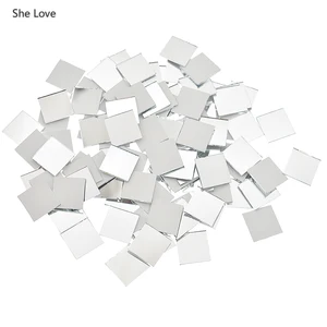 Квадратная стеклянная зеркальная мозаичная плитка Chzimade, 10x1015x15 мм, 100 шт.лот