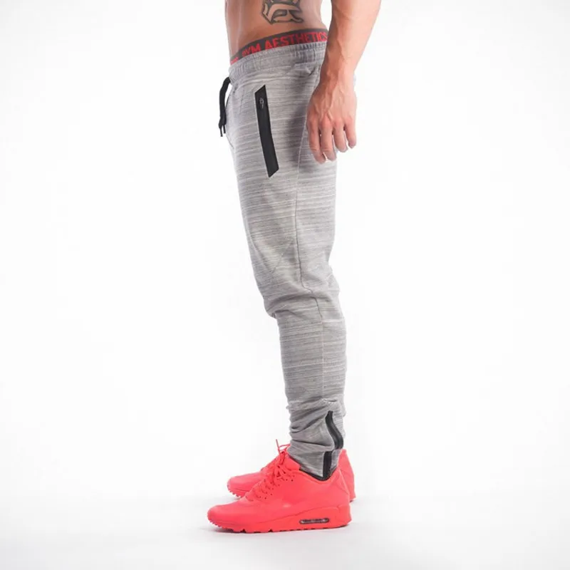 Бег хлопок Штаны Для мужчин одноцветное тренажерный зал Спортивная джоггеры