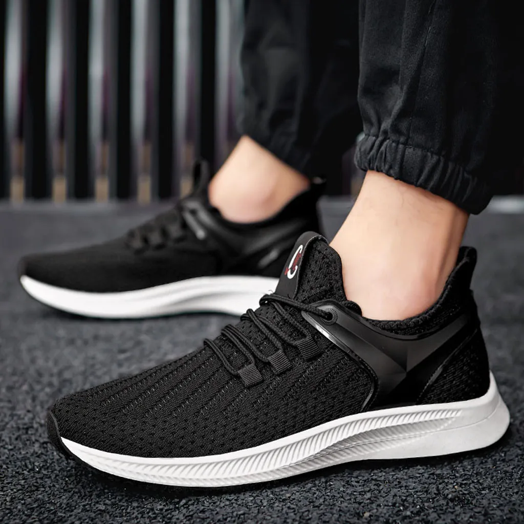 Popular Fashion Casual Shoes For Men Spring Autumn Breathable Flying Weave Sports Zapatillas sneaker adult Non-slip Male | Спорт и