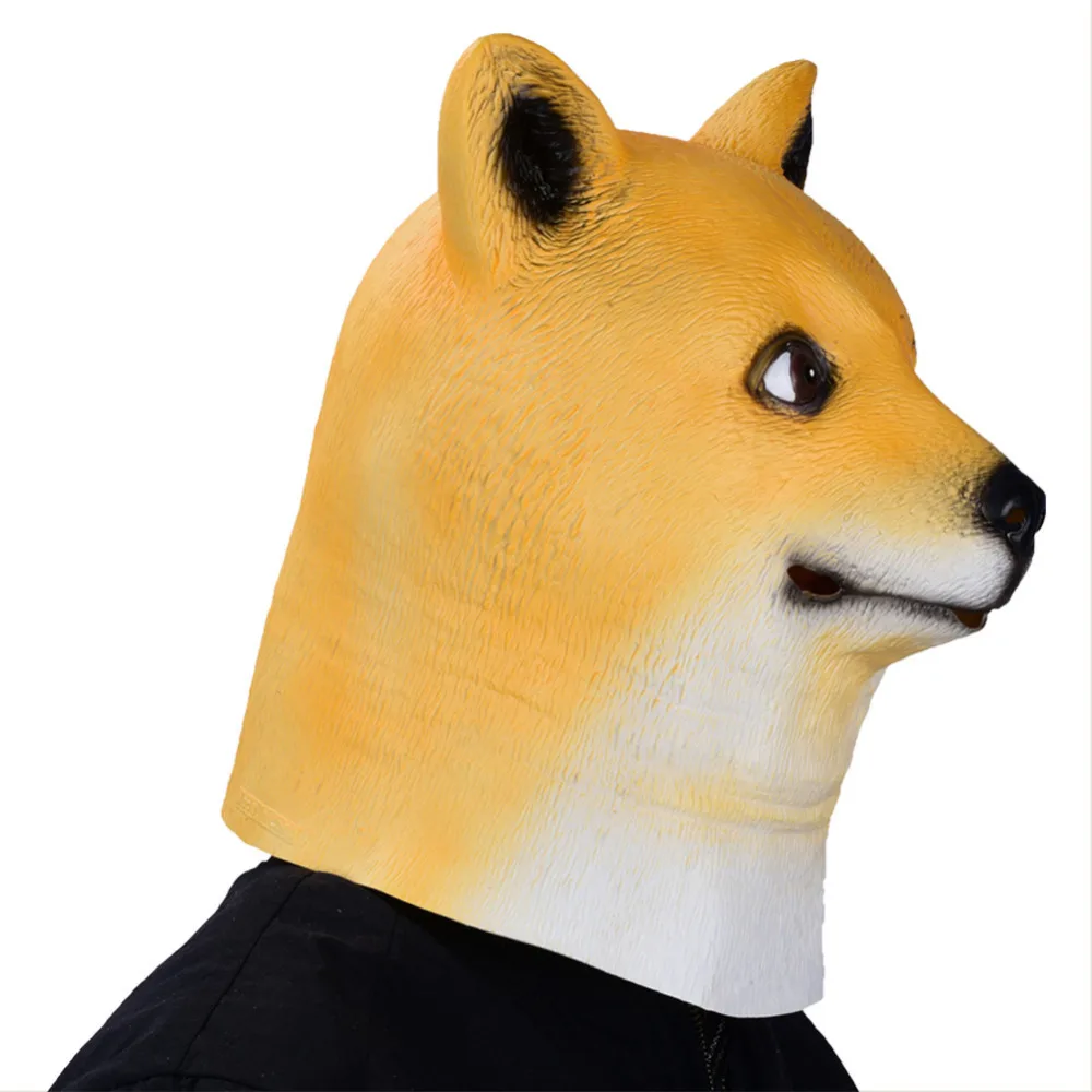 Японская Полнолицевая маска Akita для косплея милая латексная Хэллоуина с собакой