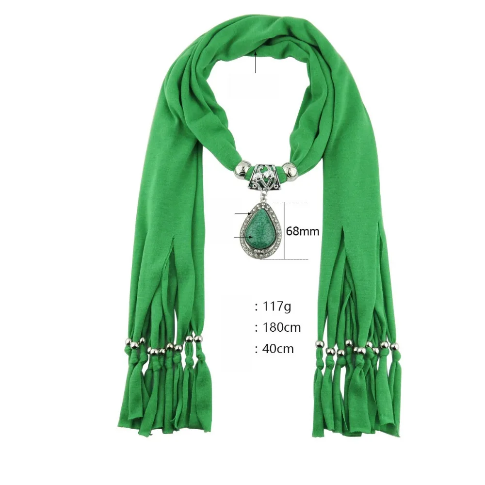 Ожерелье из камня для шарфов женское ожерелье с кисточками и шалью