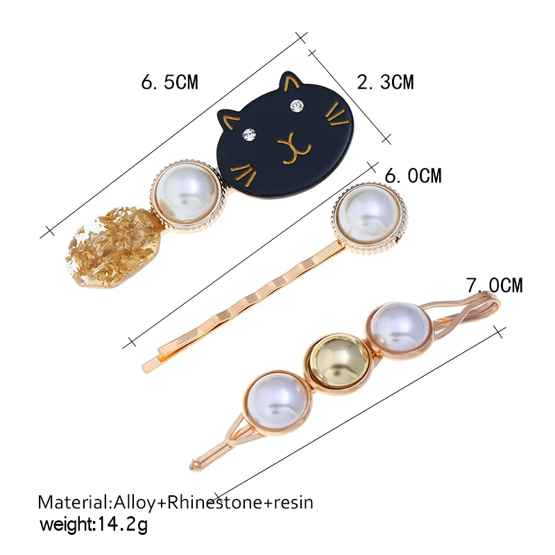 3 комплекта в упаковке женская заколка для волос с инкрустацией из