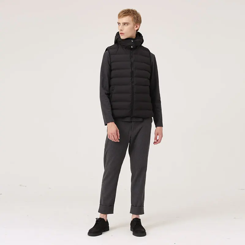 Сверхлегкий мужской жилет с утиным пухом зимняя теплая безрукавка на 90% белом