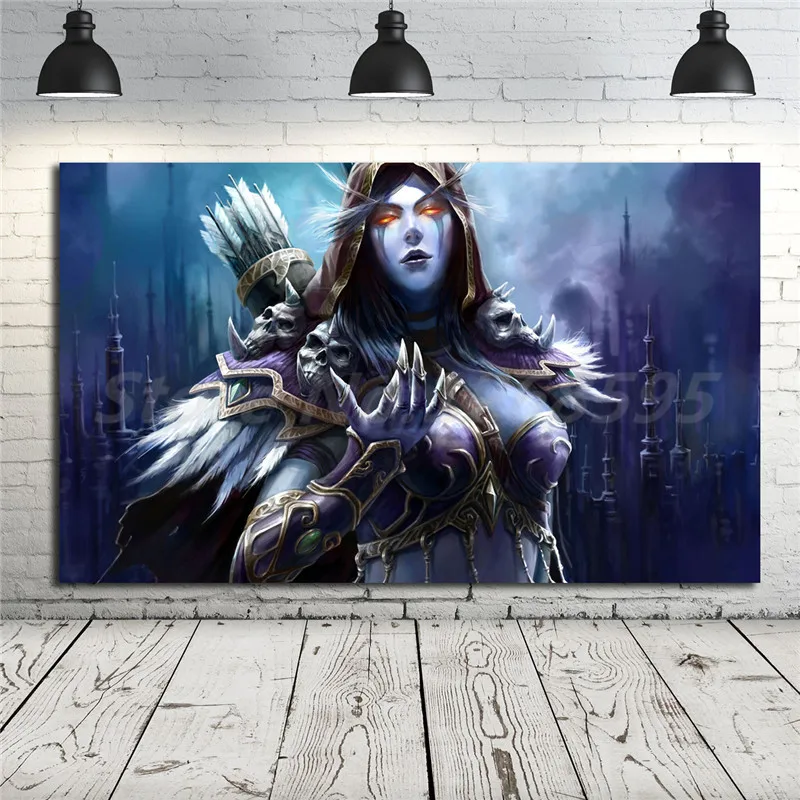 Картина на холсте World Of Warcrafts изображение морской пейзажа сильваня девушки в