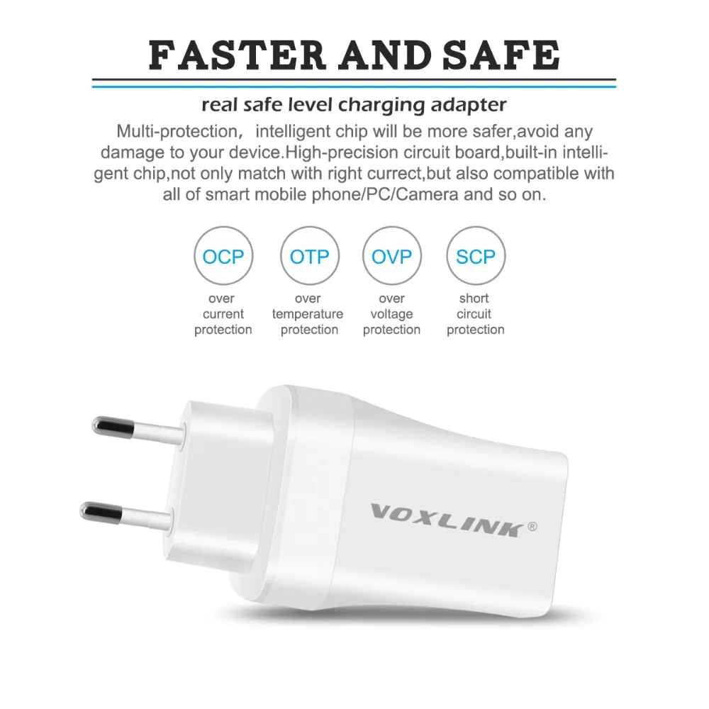 VOXLINK USB зарядное устройство адаптер для iPhone 3 порта 5 в 2,4 А USB настенное/дорожное зарядное устройство портативный мобильный телефон зарядное устройство адаптер для samsung