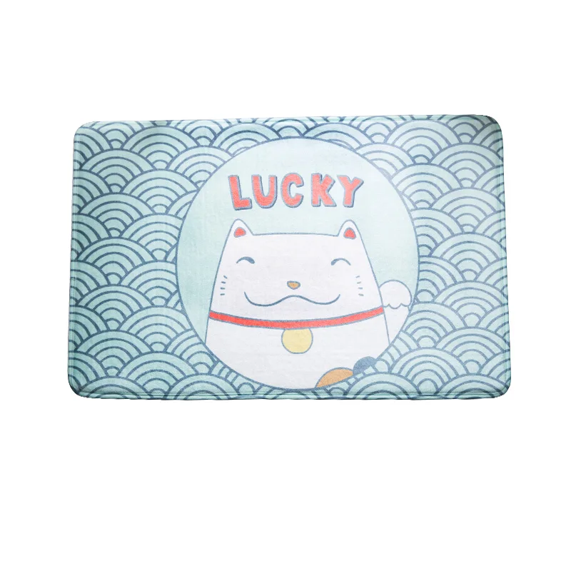 С изображением из мультфильма lucky cat коврик противоскользящий напольный коврики