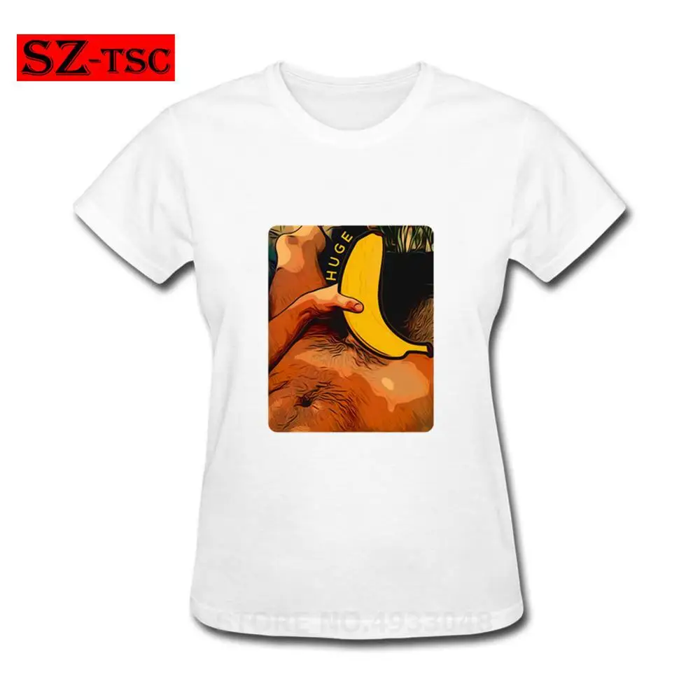 Огромный Банан Сексуальная футболка юмором Женская 100% хлопковая Футболка