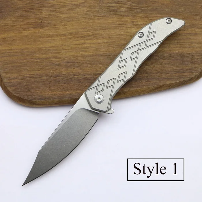 Style 1 CH складной нож D2, стальной титановый нож с ручкой, портативный складной нож, машина для резки фруктов, принадлежности для кемпинга, EDC - Цвет: Style 1