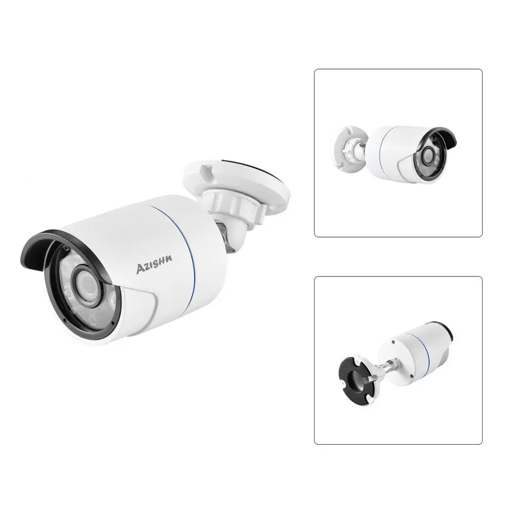 AZISHN 5MP IP камера безопасности металлическая Водонепроницаемая H.265 SONY IMX335 сенсор