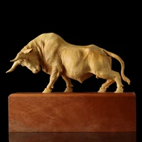 solid wood bull wood carving wall street desktop decoration zodiac town large cow ornaments new year crafts carved