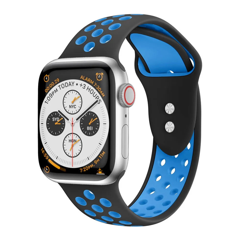 Ремешок correa для apple watch 1/3/5 42 мм 38 адаптер iwatch 4 40/44 браслет спортивный силикон |