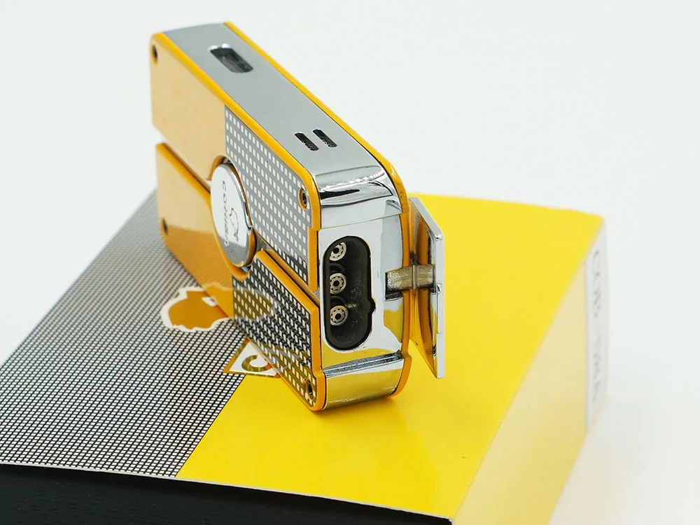 Классический металлический газовый бутан Cohiba 3 фонарь зажигалка для сигарет с