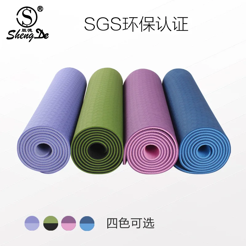 

Double colors TPE 6 mm Non-Slip Yoga Mat Exercise Fitness Mat Lose Weight Eco-friendly TPE Yoga Mat 183*61*0.6 cm Body Building