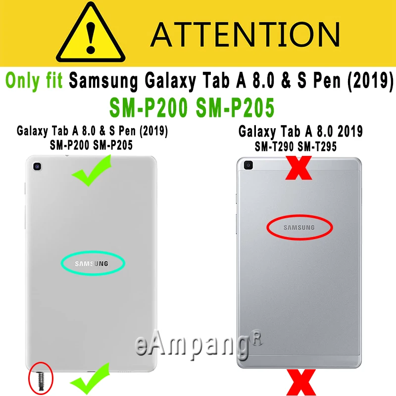 Чехол для клавиатуры Samsung Galaxy Tab A 8 0 2019 P200 P205 тонкий кожаный чехол с Bluetooth и