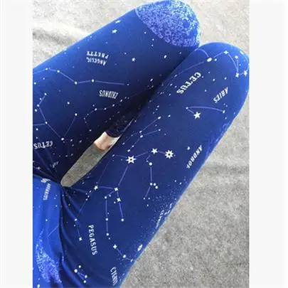 K090 Constellation CHSDCSI, новинка, модные женские леггинсы, в клетку, с принтом, для фитнеса, тонкие леггинсы, штаны с высокой талией, Стрейчевые брюки, сексуальные леггинсы - Цвет: K090 Constellation