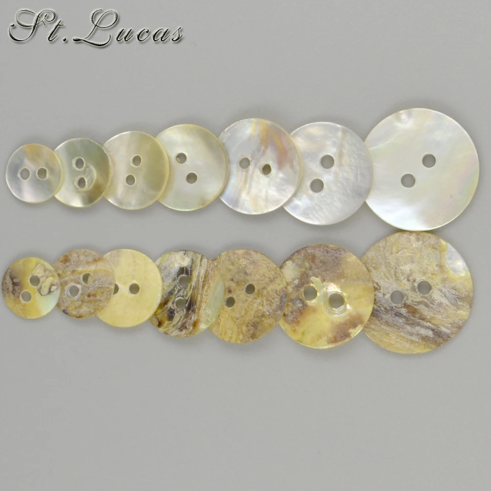 New 30pcs/lot Natural Shell Sewing Buttons Color Mother of Pearl MOP Round 2 Hole Button garment Accessories DIY | Дом и сад