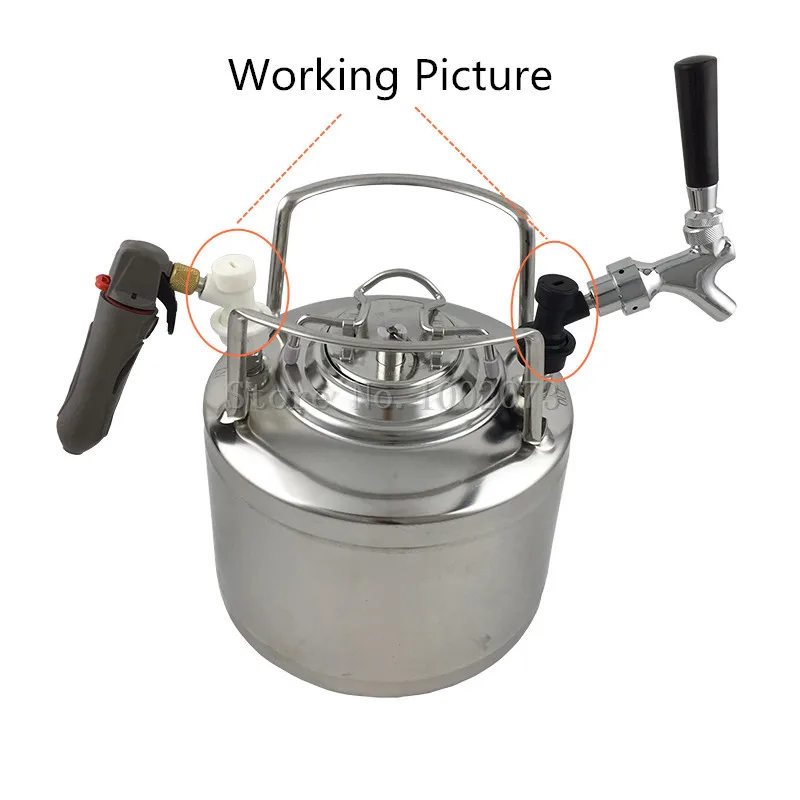 Шариковый замок быстро разъединяет резьбу-газ и жидкость-Homebrew Cornelius Corny Keg Kegerator