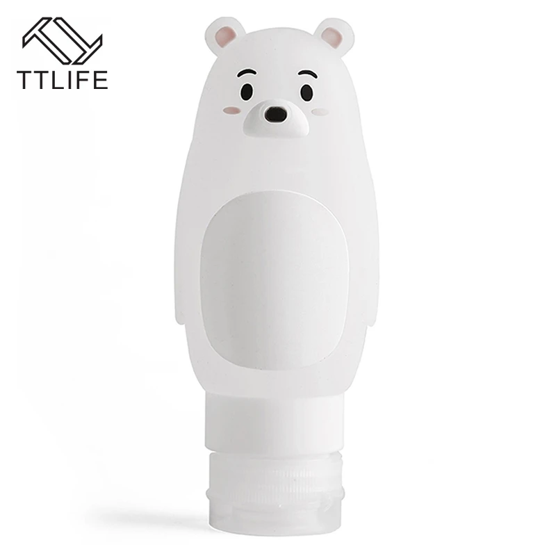 TTLIFE Набор для путешествий с животными из мультфильмов, портативный гель для душа, шампунь, бутылка для мытья, силиконовая пустая бутылка, органайзер для макияжа