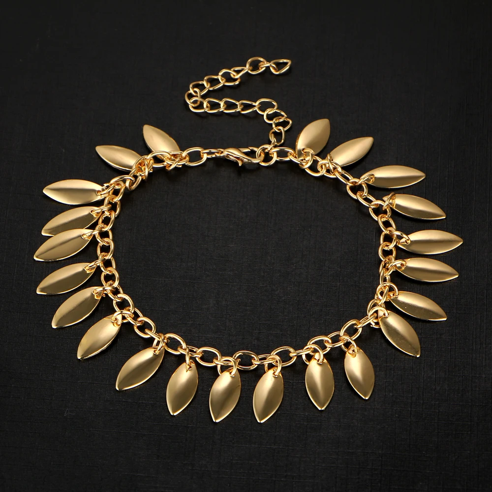 IF ME модные летние браслеты с кисточками для женщин в форме листа золотой цвет