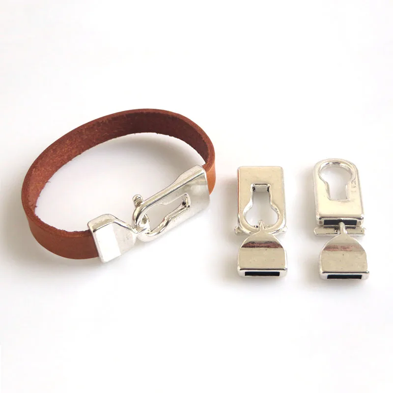 5 комплектов модные ювелирные изделия антикварная плоская кожаная застёжка-тогл