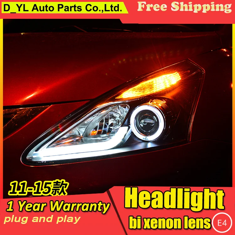 

Car Styling Headlights for Nissan Tiida 2011-15 LED Headlight for Tiida Head Lamp LED Daytime Running Light LED DRL Bi-Xenon HID