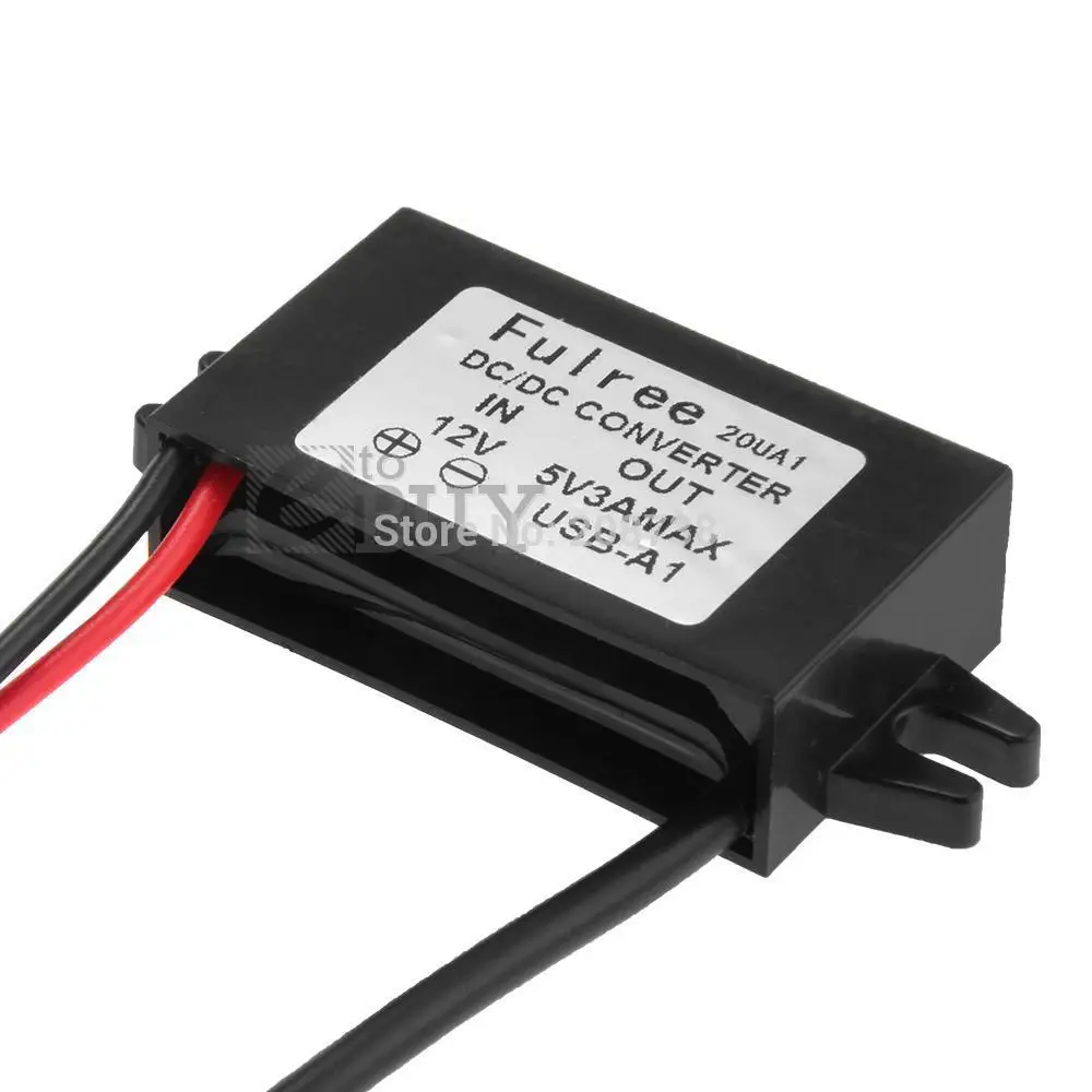 90 шт./лот водонепроницаемый USB DC 12 В до 5 3A понижающий преобразователь напряжения |