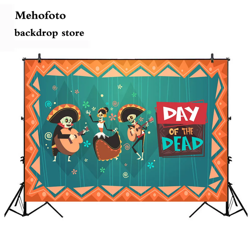 Mehofoto Day of the Dead Photography Backdrop Skeleton Skull Photo Background Booth Studio Festival Decoration Supplies 943 | Электроника