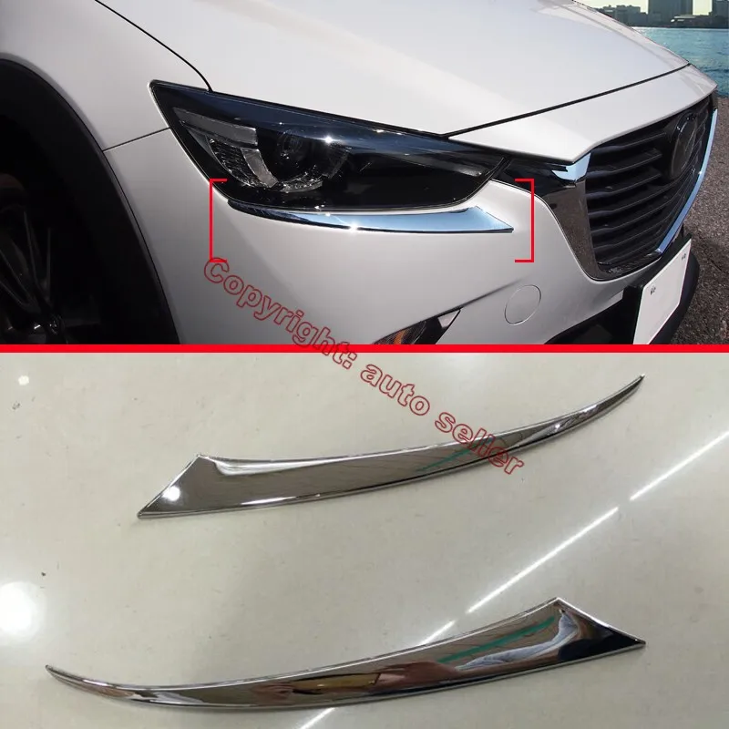 

ABS Chrome HeadLight Eyelid Trim For Mazda CX-3 2015 2016 2017