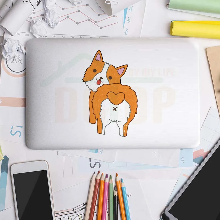Cute Dog Color Wall Sticker For Kids Rooms Laptop Car Decor Funny Cat Art Decals Diy Refrigerator Posters Home | Дом и сад