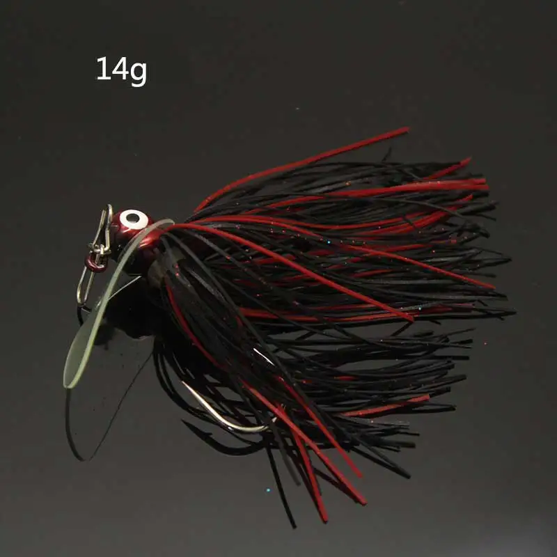 1 шт., 14 г, 19 г, искусственная приманка PESCA, свинцовая юбка, резиновые рыболовные Джиги, силиконовые приманки для бороды, плавающие крючки на окуня, приманки, мягкая водная трава - Цвет: B   14g
