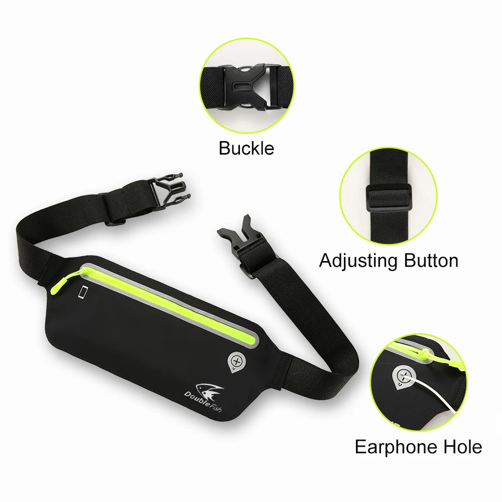 

Double fish running bag waterproof Lycra fabric running waist bag for 5.5 6.5 inch phones Running Case cell phones