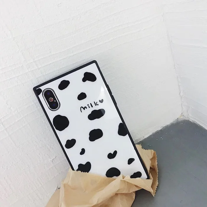 GlamPhoneCase квадратный молочный узор чехол для телефона iphone X 8 plus 7 7plus 6 6plus 6S + мягкая