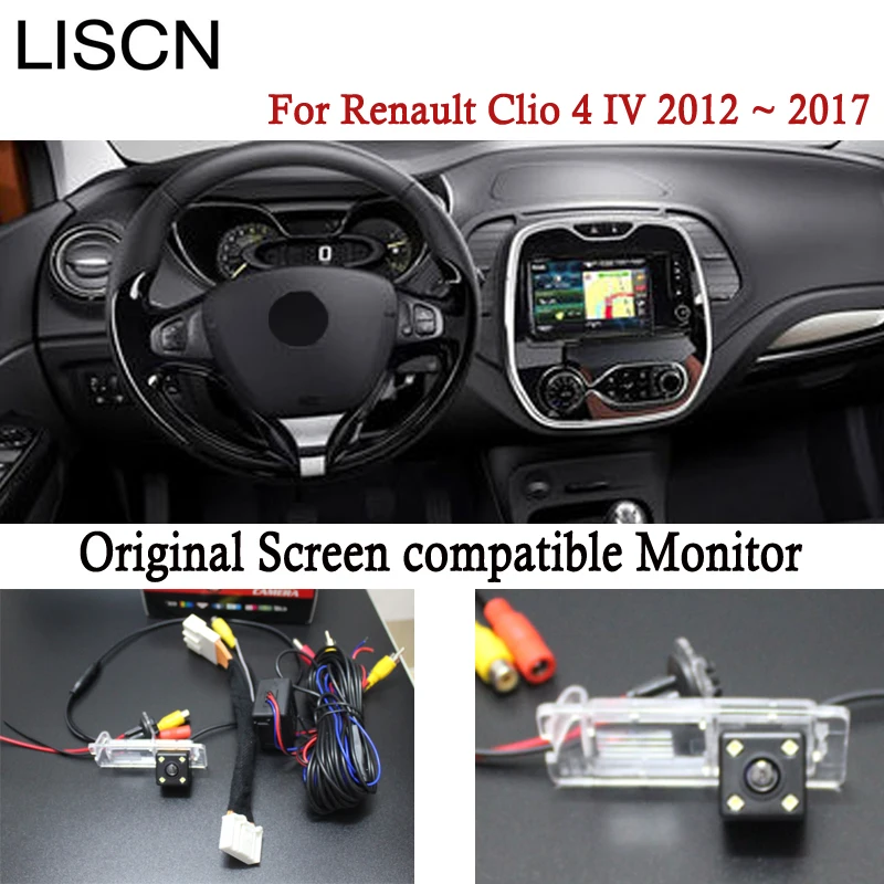 

Car Rear camera For Renault Clio 4 IV 2012 2013 2014 2015 2016 2017/ OEM Screen Cable Adapter backup camera/ license rear camera