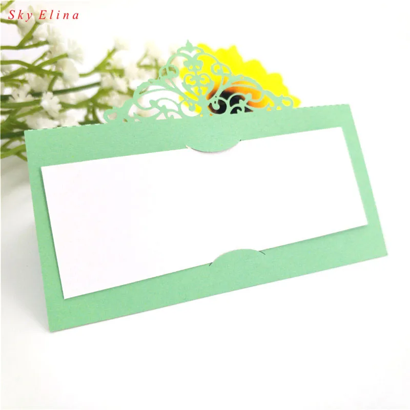 Light Green 10 шт полые свадебные декоративные настольные карты с лазерной обработкой, 9x9 см, Именная Карта для установки места, для винного стекла, свадебные принадлежности 7Z-SH873-10 - Цвет: Light Green