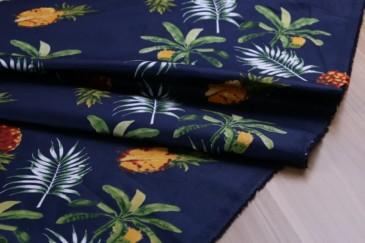 50*142 см pineappl печатный хлопок tissu, чистый хлопок Поплин Ткань для шитья одежды, DIY Ткань пэчворк tissu для праздничного платья
